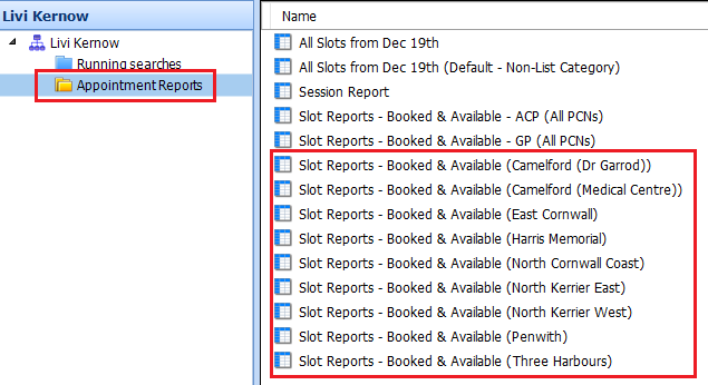 Appointment Reports