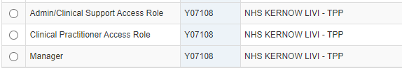 Care Identity Services Portal - Y07108 Roles