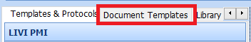 Document Templates Tab