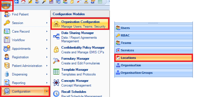 EMIS - Org Config_Loc