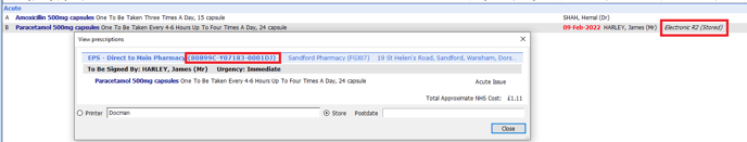Prescription Number