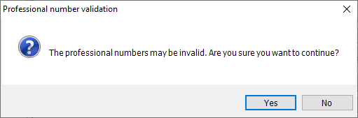Professional Numbers Invalid