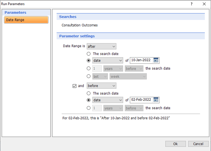 Reporting Date Range
