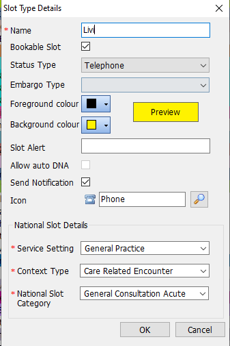 Slot Type Details